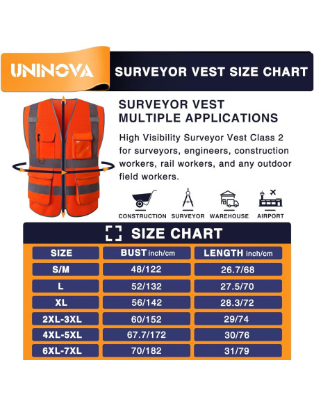 Chaleco de Seguridad UNINOVA Extra Grande Malla Naranja Reflectante
