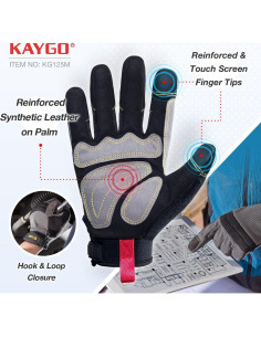 Guantes de Trabajo KAYGO KG125M Táctiles y Resistentes 2