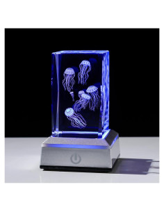 Luz Nocturna 3D Medusa Cristal LONGWIN Multicolor 50x78mm
