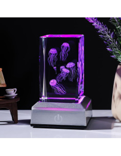 Luz Nocturna 3D Medusa Cristal LONGWIN Multicolor 50x78mm 2