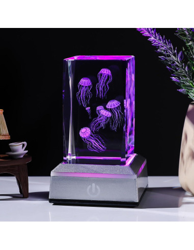 Luz Nocturna 3D Medusa Cristal LONGWIN Multicolor 50x78mm