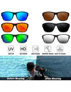 4 Pares de Gafas de Sol Polarizadas Tskestvy UV400 Deportes 2