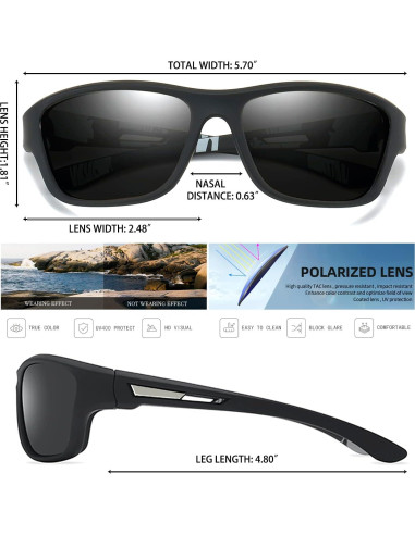 4 Pares de Gafas de Sol Polarizadas Tskestvy UV400 Deportes