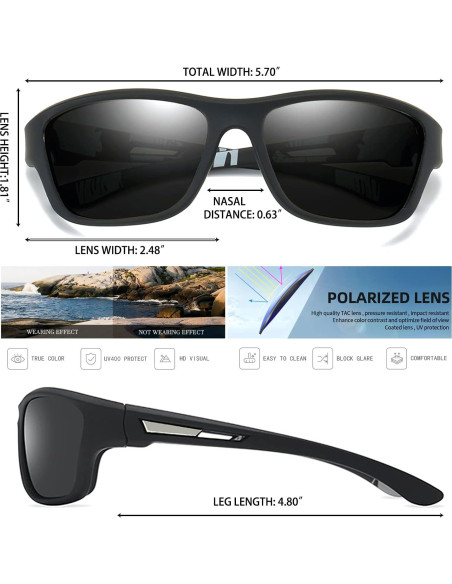 4 Pares de Gafas de Sol Polarizadas Tskestvy UV400 Deportes