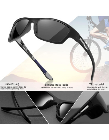 4 Pares de Gafas de Sol Polarizadas Tskestvy UV400 Deportes