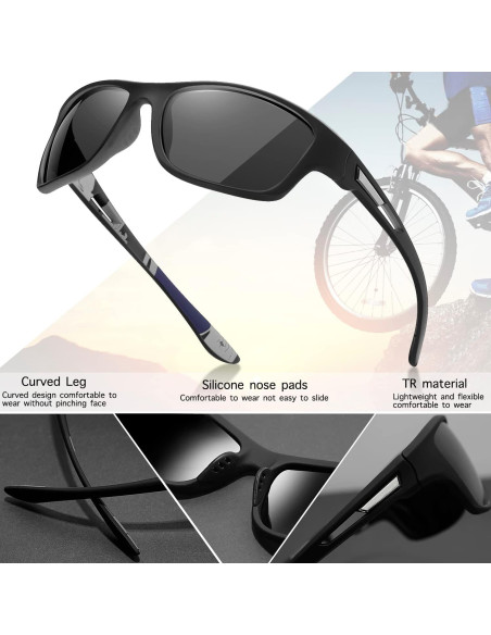 4 Pares de Gafas de Sol Polarizadas Tskestvy UV400 Deportes