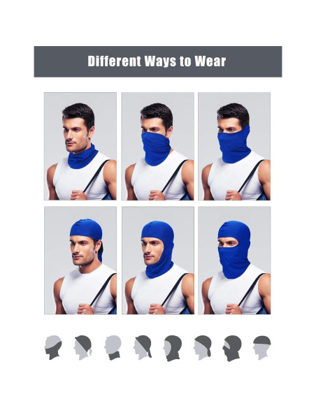 9 Pzs Máscaras de Esquí UV Balaclava para Hombres - Protección