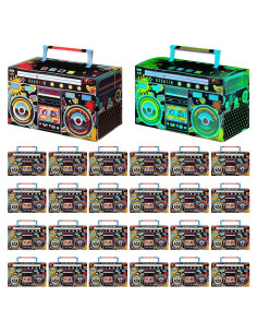 Cajas de Favor Retro 80s Sabary 24 Pcs Brillan en la Oscuridad