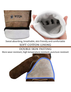 Guantes de trabajo WZQH de cuero grande para jardinería 2