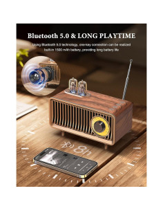 Altavoz Bluetooth Retro COLSUR AS19, Radio Vintage, 9h Batería 2