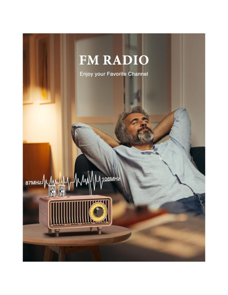 Altavoz Bluetooth Retro COLSUR AS19, Radio Vintage, 9h Batería Altavoz Bluetooth Retro COLSUR AS19, Radio Vintage, 9h Batería