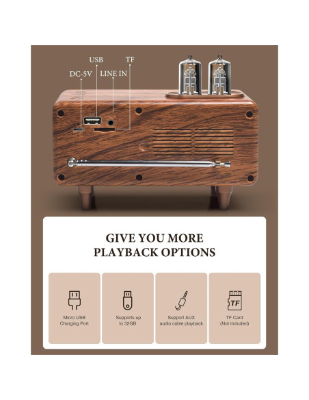 Altavoz Bluetooth Retro COLSUR AS19, Radio Vintage, 9h Batería Altavoz Bluetooth Retro COLSUR AS19, Radio Vintage, 9h Batería