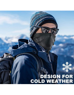 WTACTFUL Calentador de Cuello Gaiter Máscara Facial Negro 2