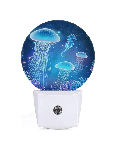 Luz Nocturna LED Axayaz Medusa y Caballito de Mar 12 cm