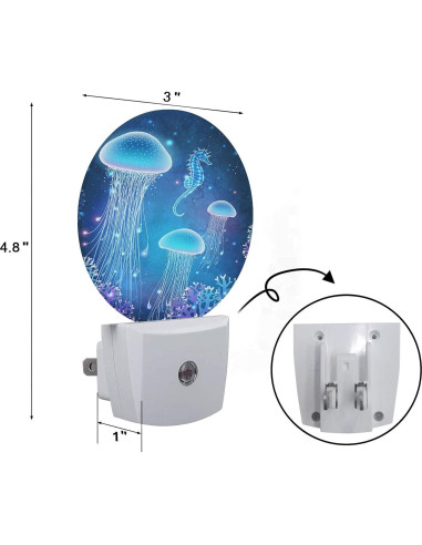 Luz Nocturna LED Axayaz Medusa y Caballito de Mar 12 cm