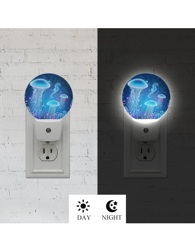 Luz Nocturna LED Axayaz Medusa y Caballito de Mar 12 cm