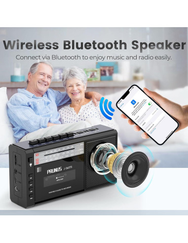 Reproductor de Cinta PRUNUS J-360 Boombox Bluetooth y Radio