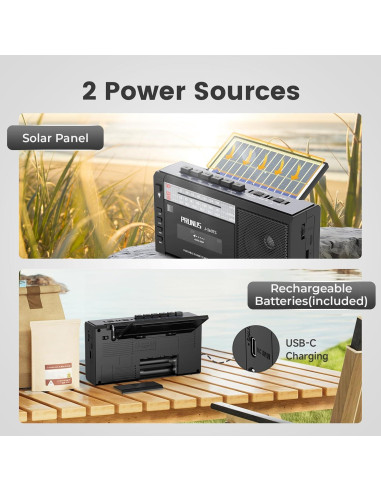 Reproductor de Cinta PRUNUS J-360 Boombox Bluetooth y Radio