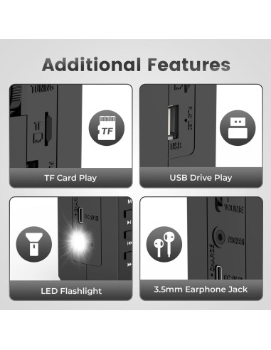 Reproductor de Cinta PRUNUS J-360 Boombox Bluetooth y Radio