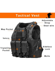 Chaleco Táctico AZB Ajustable para Airsoft y Paintball 2