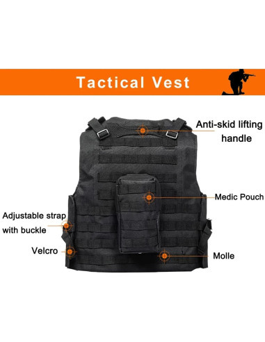 Chaleco Táctico AZB Ajustable para Airsoft y Paintball