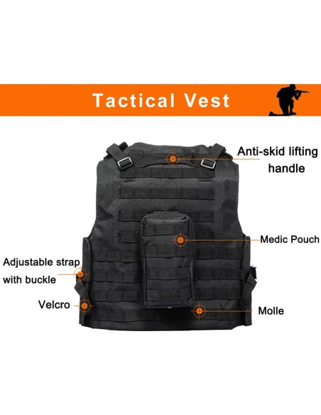 Chaleco Táctico AZB Ajustable para Airsoft y Paintball