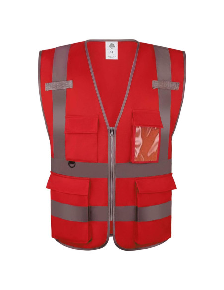 Chaleco de Seguridad Dazonity Rojo XL con Tiras Reflectantes