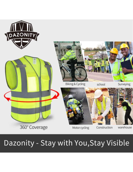 Chaleco de Seguridad Dazonity Rojo XL con Tiras Reflectantes