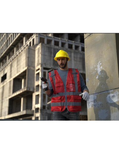 Chaleco de Seguridad Dazonity Rojo XL con Tiras Reflectantes