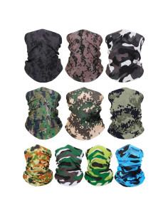 10 Bandanas Sin Costura Gaiter de Cuello Camuflaje