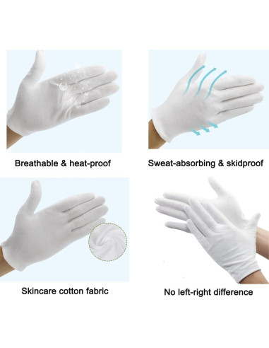 12 Pares de Guantes de Algodón COOHORN para Eczema y SPA