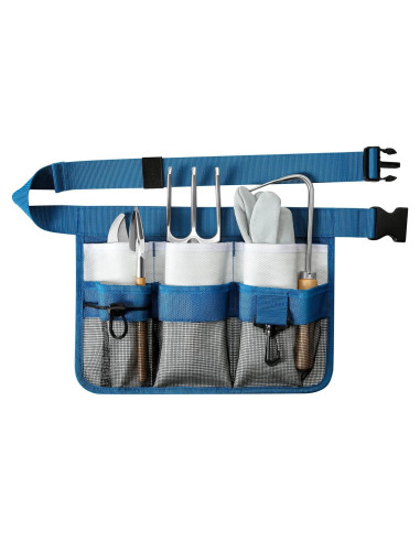 Delantal de Jardín WINHUNT Azul con 8 Bolsillos Ajustables