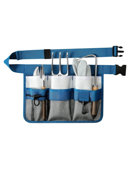 Delantal de Jardín WINHUNT Azul con 8 Bolsillos Ajustables