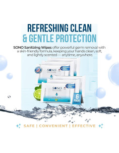 Toallitas Desinfectantes SONO Sin Alcohol 120 Unidades - Bergamota 2