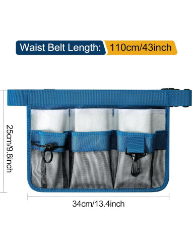 Delantal de Jardín WINHUNT Azul con 8 Bolsillos Ajustables