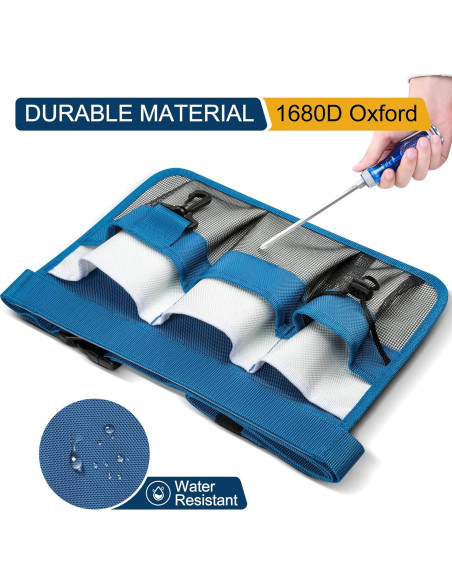 Delantal de Jardín WINHUNT Azul con 8 Bolsillos Ajustables