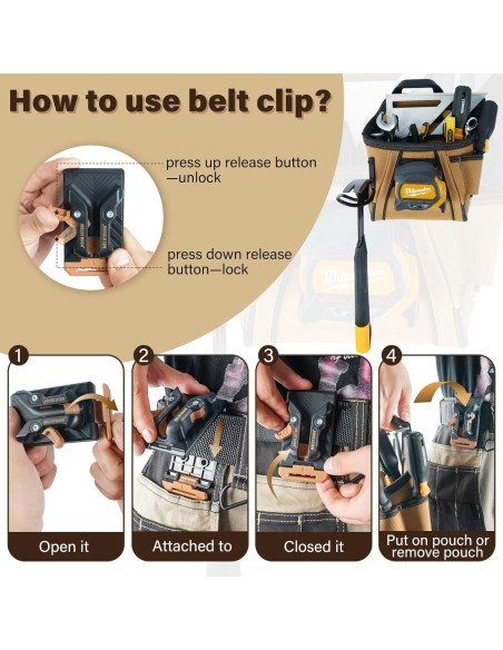 Funda de Herramientas MELOTOUGH con Clip para Cinturón