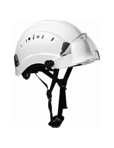 Casco de Seguridad SMASYS ABS Ajustable con Visera Blanca