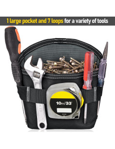 Bolsa de herramientas SOGCASE XL Negra con clip para cinturón 2