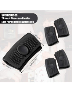 2 Pares de Mangos de Silicona Aislantes Patelai - Negro 2