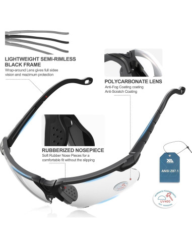 Gafas de Tiro XAegis con Estuche Antivaho UV400