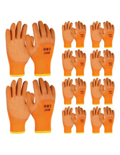 10 Pares de Guantes de Trabajo Impermeables Térmicos L