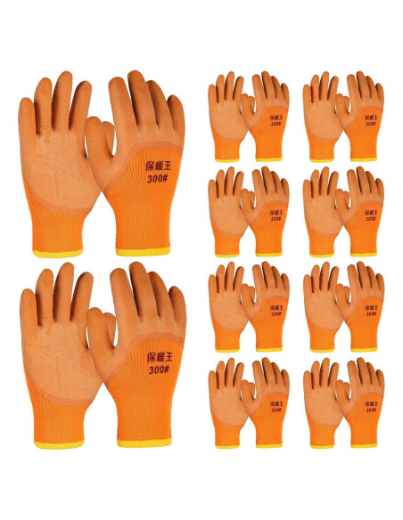 10 Pares de Guantes de Trabajo Impermeables Térmicos L