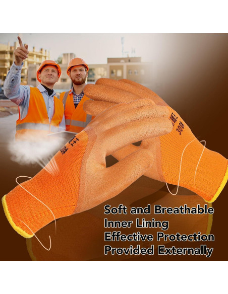 10 Pares de Guantes de Trabajo Impermeables Térmicos L