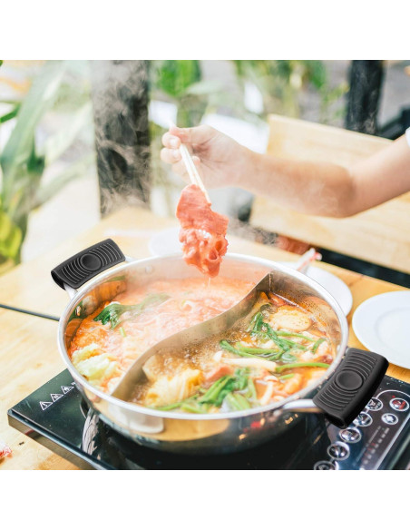 2 Pares de Mangos de Silicona Aislantes Patelai - Negro