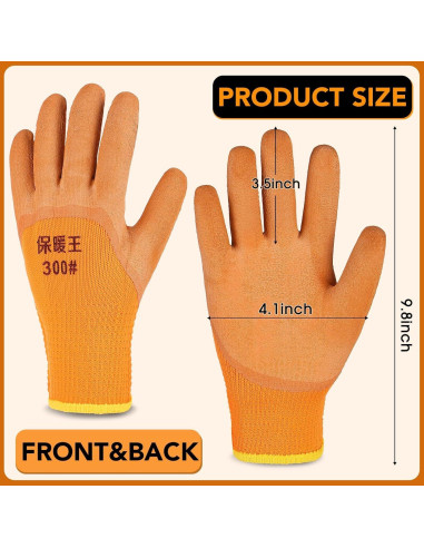 10 Pares de Guantes de Trabajo Impermeables Térmicos L