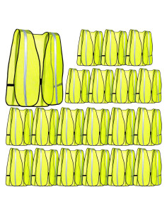 Chaleco Reflectante Jecery Neón Talla Universal 20 Piezas