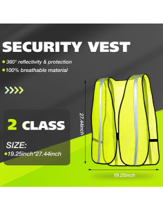 Chaleco Reflectante Jecery Neón Talla Universal 20 Piezas 2