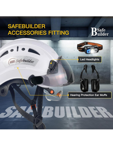 Casco de Seguridad SAFEBUILDER CR08 con 2 Visores Ajustables