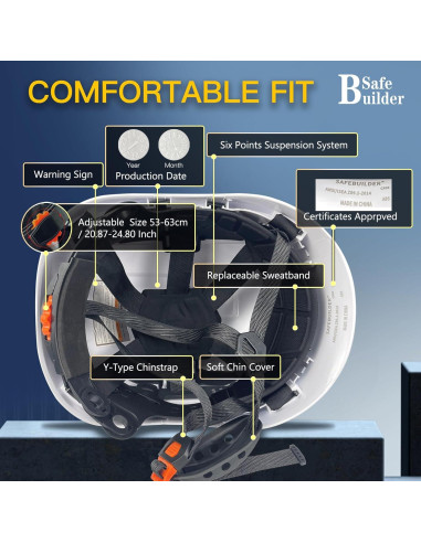 Casco de Seguridad SAFEBUILDER CR08 con 2 Visores Ajustables